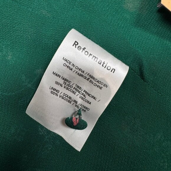 NWOT REFORMATION Raye Top Sz.12 Floral Green Tie Waist Open Back Boho Fairy - Picture 12 of 14